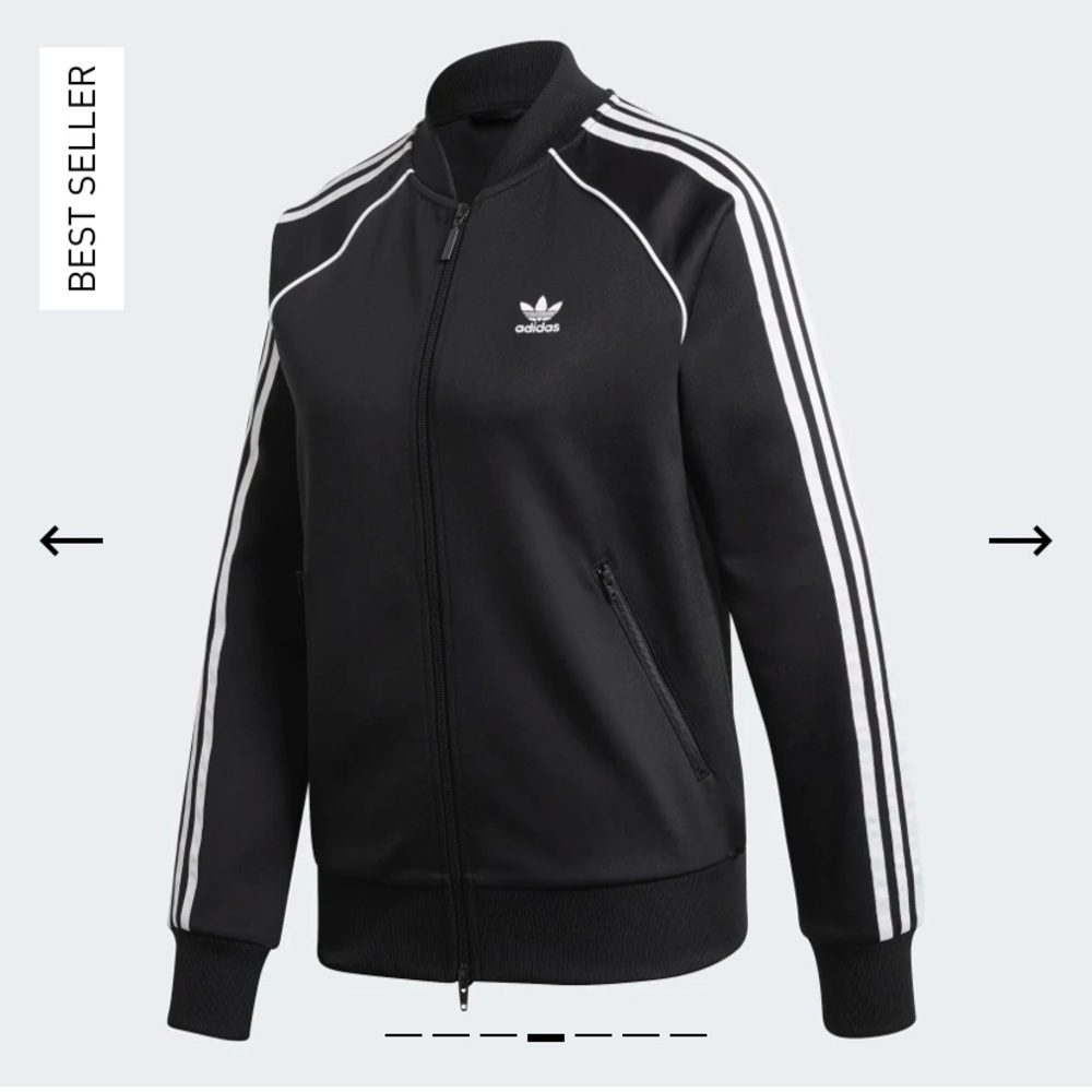 ADIDAS Original SST Track Jacket, black, medium. Like new.